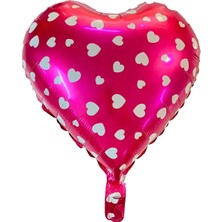 Çiçeek 18" Kalp Puanlı Pembe Folyo Uçan Balon