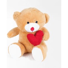Çiçeek Kalpli Kahve Peluş Ayıcık Bobo 40 cm
