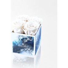 Çiçeek Sea Blue 4 Beyaz Solmayan Gül