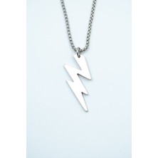 IDR Şimşek - The Flash Gümüş Kaplama Örme Zincir Kolye