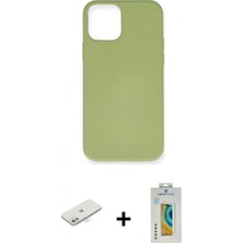 Pileli Store Pilelistore™ iPhone 12 Mini Kılıf Ahenk Serisi - Siyah Polymer Nano Ekran Koruyucu + Renkli Kamera Lens Koruma Cam - Sı