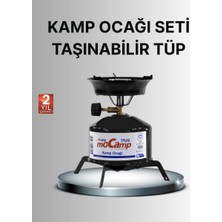 Ucuz Tekno Kompakt Kamp Ocağı Seti Gaz Tüplü Ayarlanabilir Alevli 400G Hafif Tasarım