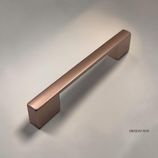 DKSDİZAYN 5 Adet Nergis Rose Gold Dolap Kulpu – 4 Delikli Çift Ölçülü Metal Mobilya Kulpu (96–128 / 160–192 / 224–256 Mm)