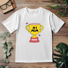 Beyaz Premium Çocuk Tişörtü –anneler Günü Mum 1# , %100 Pamuk, Rahat ve Nefes Alabilir Günlük Kullanım
