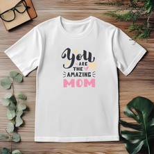 Beyaz Premium Çocuk Tişörtü –anneler Günü Amazing Mom, %100 Pamuk, Rahat ve Nefes Alabilir Günlük Kullanım