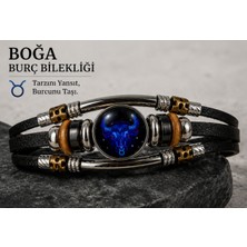 NIXCON Glow Effect Gece Parlayan Burç Bilekliği Deri Tasarım Ayarlanabilir Unisex
