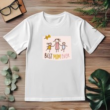 Beyaz Premium Çocuk Tişörtü –anneler Günü Best Mom Ever, %100 Pamuk, Rahat ve Nefes Alabilir Günlük Kullanım