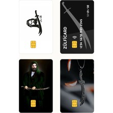 Huggy Craft Zülfikar Temalı 4'lü Set Kredi/banka Kart Kaplama Sticker
