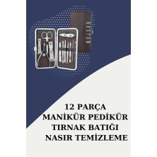 Eco Lounge 12 Parça Paslanmaz Çelik Kompakt ve Taşınabilir Manikür Makası Tırnak Makası