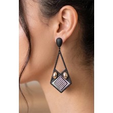 Petek Aksesuar Taşlı Punk Tarz Küpe 10 Cm.