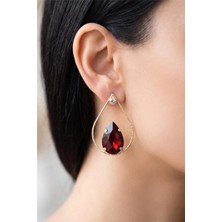 Petek Aksesuar Damla Kristal Taşlı Tarz Küpe 5,5 Cm.
