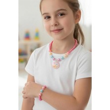 Petek Aksesuar Kız Çocuk Midye Kolye Bileklik Set
