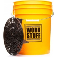 Work Stuff Sarı Detaylandırma Kovası Wash ( Yıkama ) - 20 Litre + Grit Guard (Süzgeç) 2'liset. - ( Yeni Dizayn )