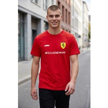 Etifa Tekstil Hamilton Baskılı T-Shirt Kırmızı %100 Pamuk Regular Fit Tişört