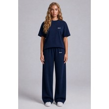 Backlain Mod Style Unisex Oversize 2’li Takım Tişört Pantolon %100 Pamuk Rahat Kalıp