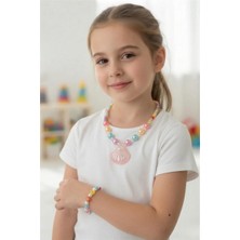 Petek Aksesuar Kız Çocuk Midye Kolye Bileklik Set