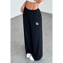 The Rule Wing Stüssy Baskılı Lacivert Bol Paça Yazlık Baggy 3 Iplik Esnek Rahat Eşofman Altı RF0674