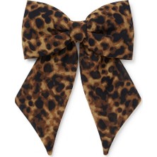 Jz Moda Klasik Leopar Desenli Şifon Fiyonk Otomatik Toka