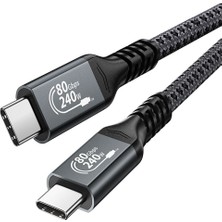 Levelstype-C To Type-C Kablo 80CM, USB 4, 4K 144Hz Görünütü, 80GBPS Data, 240W Hızlı Şarj, Thunderbolt 3 4