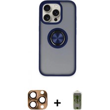 Pileli Store Pilelistore™ iPhone 16 Pro Max Kılıf Yörünge Çizgi - Siyah Joko Magic 5d Hayalet Cam + Pers Alüminyum Kamera Lens - Cltm