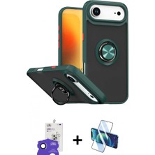 Pileli Store Pilelistore™ iPhone 17 Air Kılıf Yörünge Çizgi - Siyah 3D Antistatik Cam Ekran Koruyucu + Bilvis Titan Kamera Lens - Sh