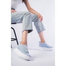 She Boy Uzatan Kadın Içten Gizli Topuklu Bebe Mavi Spor Ayakkabı Sneaker