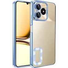 Cavora Realme C53 Kamera Korumalı Logo Gösteren Omega Kapak Telefon Kılıfı Şeffaf Darbe Emici Silikon Kılıf