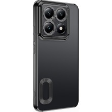 Cavora Xiaomi 14T Pro Kamera Korumalı Logo Gösteren Omega Kapak Telefon Kılıfı Şeffaf Darbe Emici Silikon Kılıf