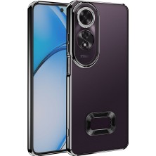Cavora Oppo A60 Kamera Korumalı Logo Gösteren Omega Kapak Telefon Kılıfı Şeffaf Darbe Emici Silikon Kılıf