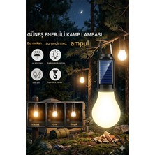 Neo Vista Taşınabilir Şarj Edilebilir Usb-C Girişli Güneş Panelli Kamp Lambası 10W Askılı Kırılmaz LED Işık