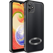 Cavora Samsung Galaxy A04 Kamera Korumalı Logo Gösteren Omega Kapak Telefon Kılıfı Şeffaf Darbe Emici Silikon Kılıf