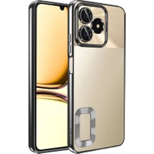 Cavora Realme C53 Kamera Korumalı Logo Gösteren Omega Kapak Telefon Kılıfı Şeffaf Darbe Emici Silikon Kılıf