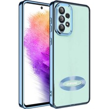 Cavora Samsung Galaxy A73 Kamera Korumalı Logo Gösteren Omega Kapak Telefon Kılıfı Şeffaf Darbe Emici Silikon Kılıf