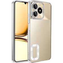 Cavora Realme C53 Kamera Korumalı Logo Gösteren Omega Kapak Telefon Kılıfı Şeffaf Darbe Emici Silikon Kılıf