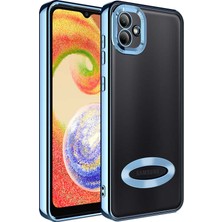 Cavora Samsung Galaxy A03 Kamera Korumalı Logo Gösteren Omega Kapak Telefon Kılıfı Şeffaf Darbe Emici Silikon Kılıf