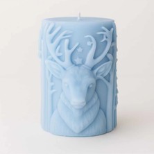 Medite Yılbaşı Geyik Motifli Kabartmalı Soya Wax Mum