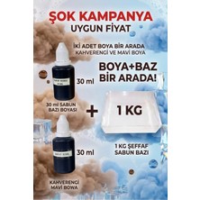 Organik Hekim Şeffaf Sabun Bazı 1 kg + 30 ml Kahverengi Sabun Boyası + 30 ml Mavi Sabun Boyası Seti