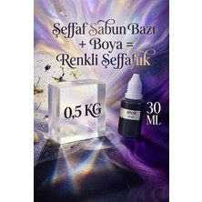 Organik Hekim Şeffaf Sabun Bazı 500 gr + Mor Sabun Boyası 30 ml El Yapımı Sabun Yapım Seti Hobi Set