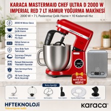 Karaca Mastermaid Chef Ultra D 2000 W Imperial Red 7 Lt Hamur Yoğurma Makinesi + Dijital Mutfak Tartısı Hediye