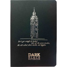 Gıpta Dark Black Notebook - Karton Kapak Siyah Yapraklı Defter - A6 Düz Çizgisiz 36 Yaprak ( Kapak : Londra Big Ben Saat Kulesi Elizabeth Kulesi