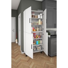 Seha Dizayn Çok Amaçlı Kilerdolabı Beyaz-Ceviz 70 cm