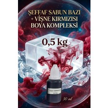 Organik Hekim Şeffaf Sabun Bazı 500 gr + Vişne Kırmızı Sabun Boyası 30 ml El Yapımı Sabun Yapım Seti