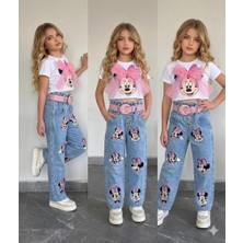 İpek Kids Nakışlı Pantolon Bluz Kemer Kombin
