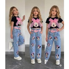 İpek Kids Nakışlı Pantolon Bluz Kemer Kombin