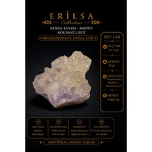 Erilsa Sertifikalı Kristal Kuvars Ametist Akik Bantlı Jeot Koleksiyonluk Doğal Taş Dekoratif Obje No 148