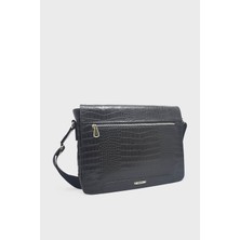 Kanuga Unisex Çapraz Çanta Siyah Kroko YSMN1587