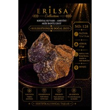 Erilsa Sertifikalı Kristal Kuvars Ametist Akik Bantlı Jeot Koleksiyonluk Doğal Taş Dekoratif Obje  NO128