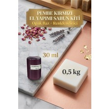 Organik Hekim 500 gr Opak Sabun Bazı + Pembe Kırmızı Sabun Boyası 30 ml Seti – El Yapımı Sabun Seti