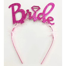 Renas Store Fuşya Renk Bekarlığa Veda Italik Yazı Alyanslı Bride Taç