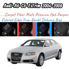 Ototurco Automotive Audi A6-C6-Extrim (2004-2008)UYUMLU Renkli Kenar-Silikon Topukluklu Premium Velur Halı Paspas